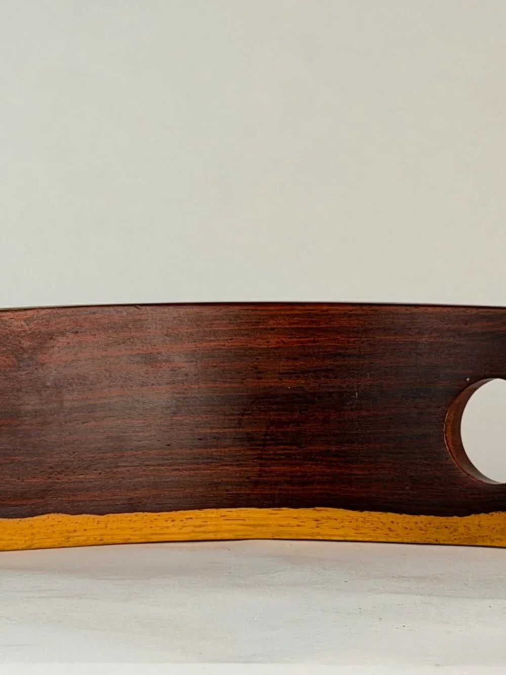 Balancing Wooden Wine Holder Curved Single Bottle Display Stand Unique Counterto